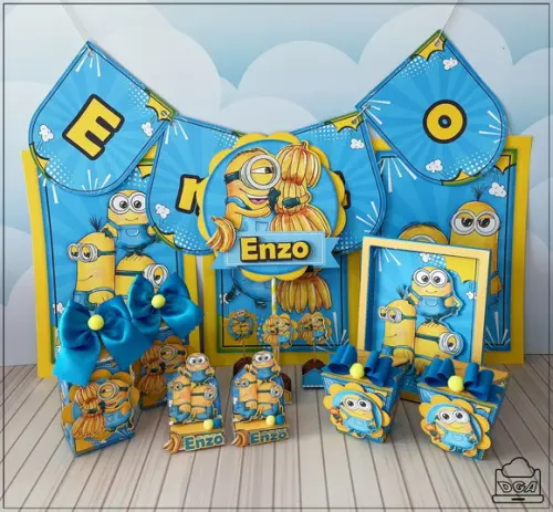 Kit Festa Só Um Minions 40 Itens com Laço