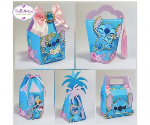 Kit Festa Stitch 20 Lembrancinhas Personalizadas com Laços