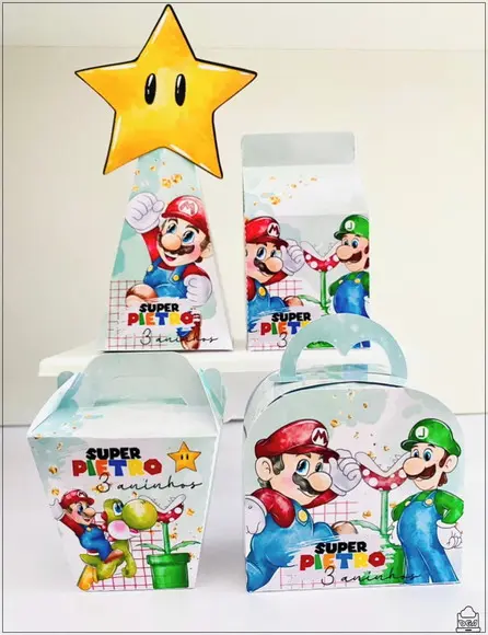 Kit Festa Super Mário 20 Lembrancinhas Personalizadas