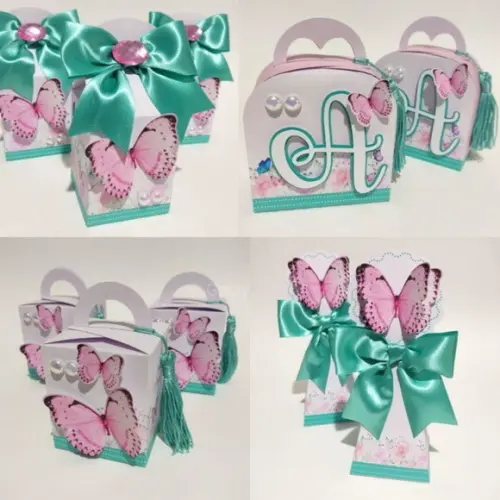 Kit Jardim de Borboletas 20 Lembrancinhas com Laços