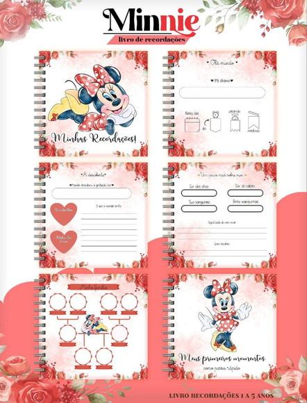 Arquivo Combo Caderneta e Livro Minnie Vermelha
