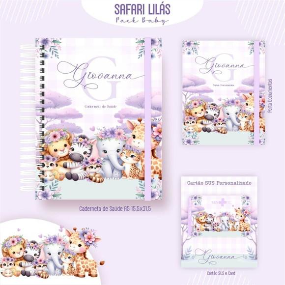 Arquivo Combo Safari Lilas Caderneta Vacina e Livro