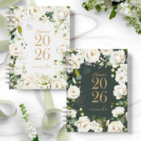 Planner 2026 Rosas Brancas