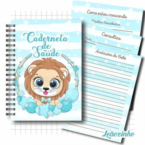 Arquivo Caderneta Leãozinho baby Azul