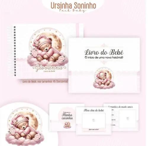 Arquivo Caderneta Vacina Ursinha Clean Soninho Rosa