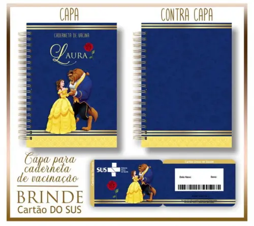 Arquivo Capa Caderneta de Vacina Bela e a Fera