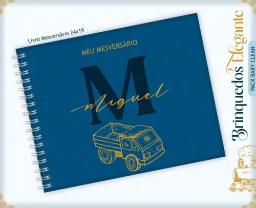 Arquivo Combo Caderneta de Vacina Livro Brinquedos Azul Luxo