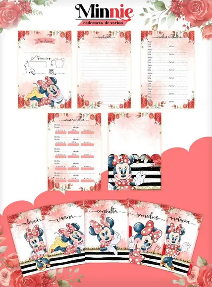 Arquivo Combo Caderneta e Livro Minnie Vermelha