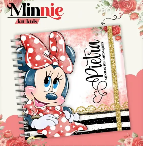 Arquivo Combo Caderneta e Livro Minnie Vermelha