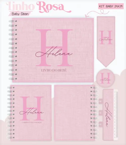 Arquivo Combo Linho Rosa Caderneta de Saúde Livro