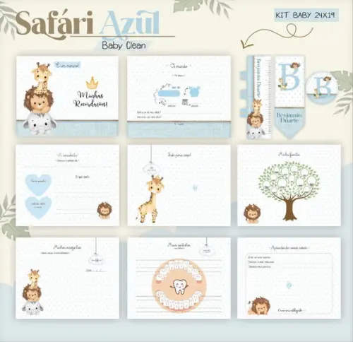 Arquivo Combo Safari alfabeto Azul Caderneta e Livro
