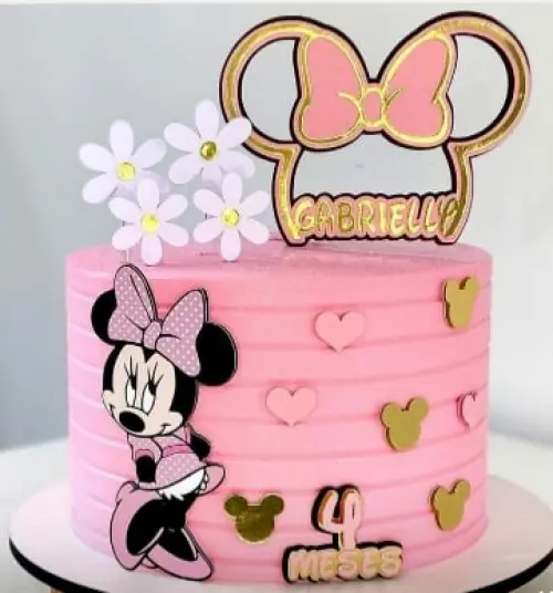 Arquivo topo de bolo Minnie rosa