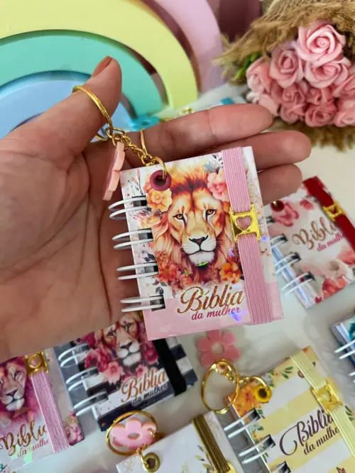 Arquivo mini bíblia chaveiro da mulher