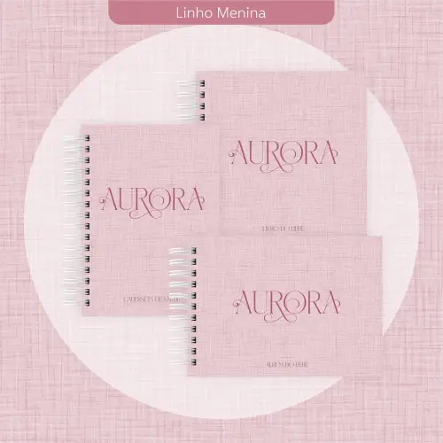 Arquivo Combo Livro do Bebe e caderneta menina linho