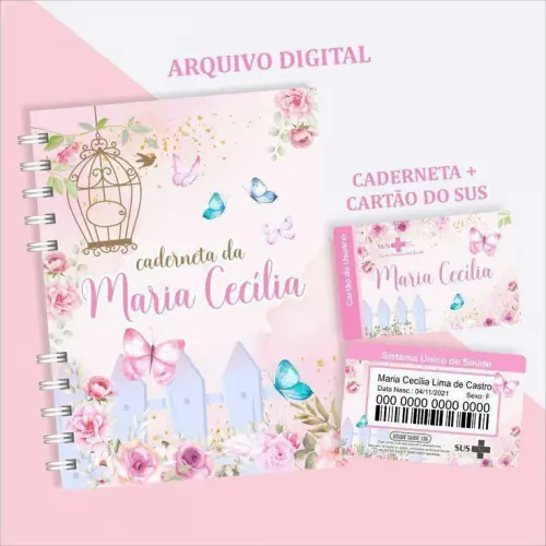Arquivo Combo Jardim Caderneta de saude e  Livro do Bebê