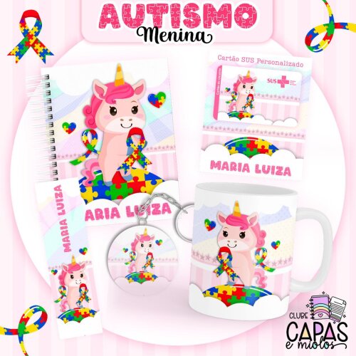 Arquivo caderneta de saúde autismo menina rosa