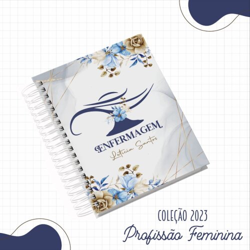 Arquivo agenda enfermagem capa e contra capa azul