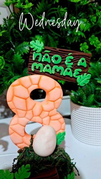 Topo Baby Familia Dinossauro em Biscuit