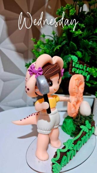 Topo Baby Familia Dinossauro em Biscuit