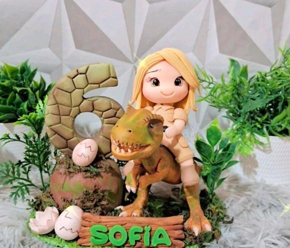 Topo Dinossauro em Biscuit