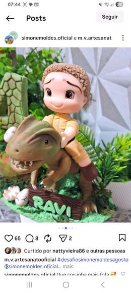 Topo Dinossauro em Biscuit