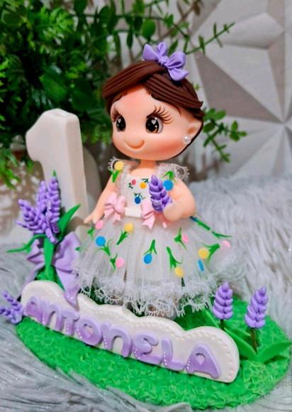Topo Jardim Encantado Lavanda em Biscuit