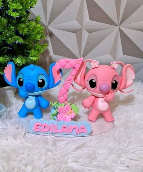 Topo Stitch e Angel em Biscuit