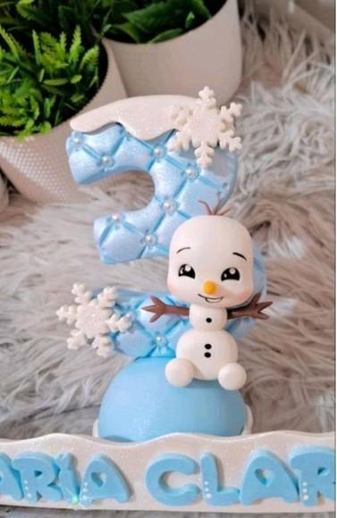 Vela Frozen Elsa em Biscuit