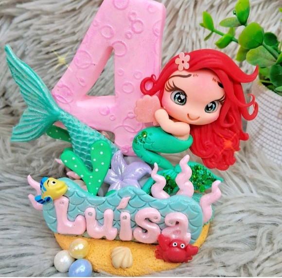 Vela Sereia Ariel em Biscuit