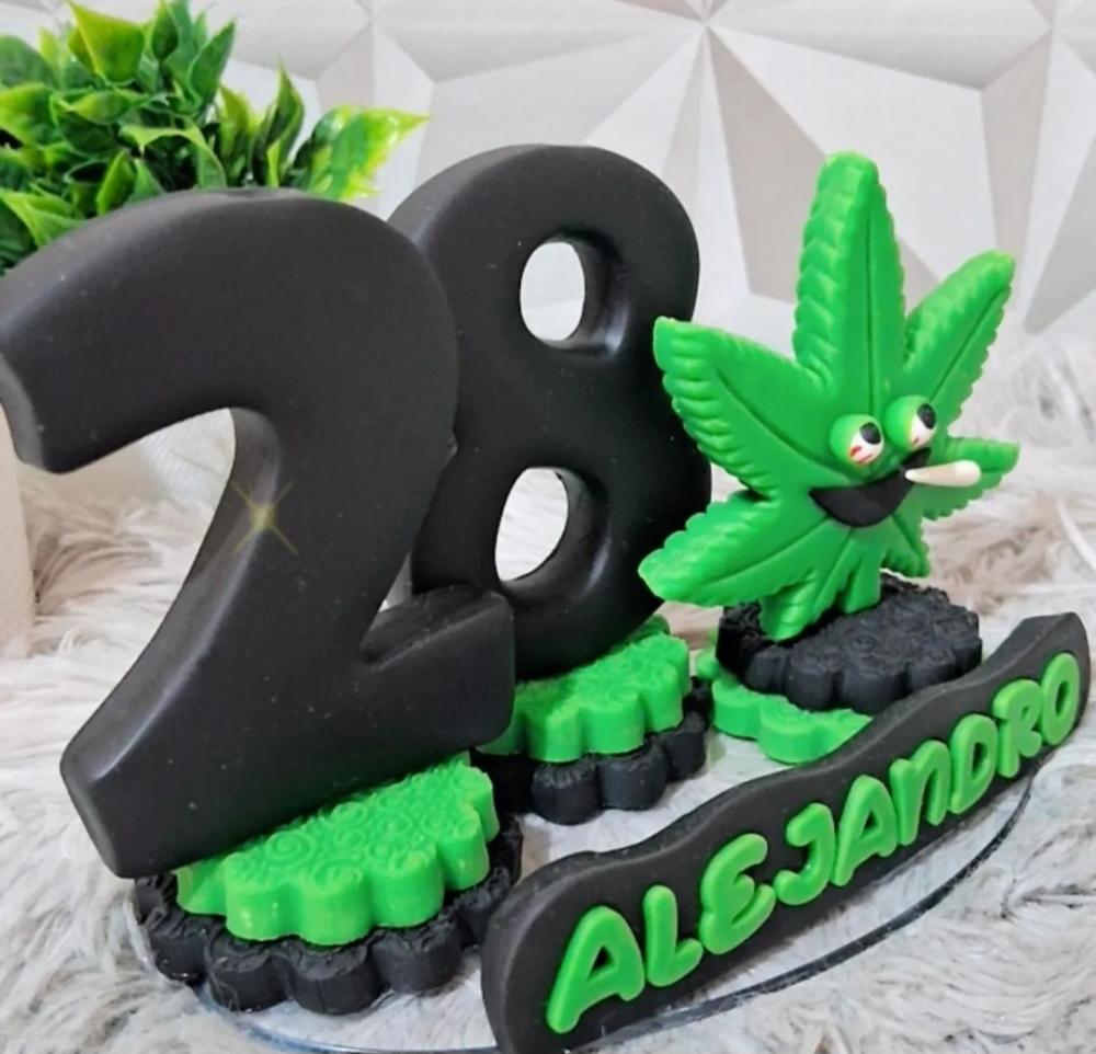 Topo Cannabis em biscuit