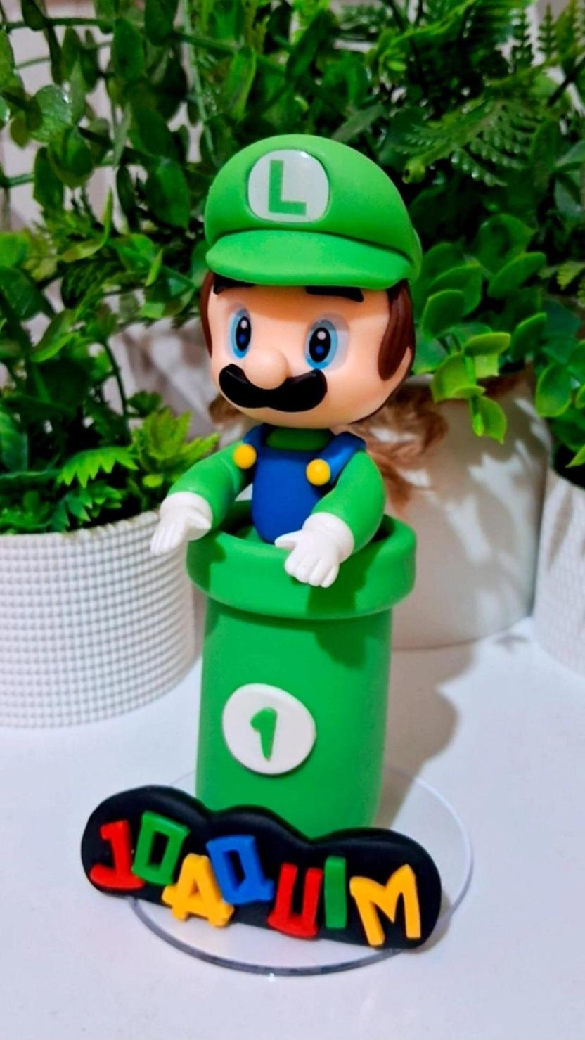 Vela Super Mario ou Luigi em Biscuit