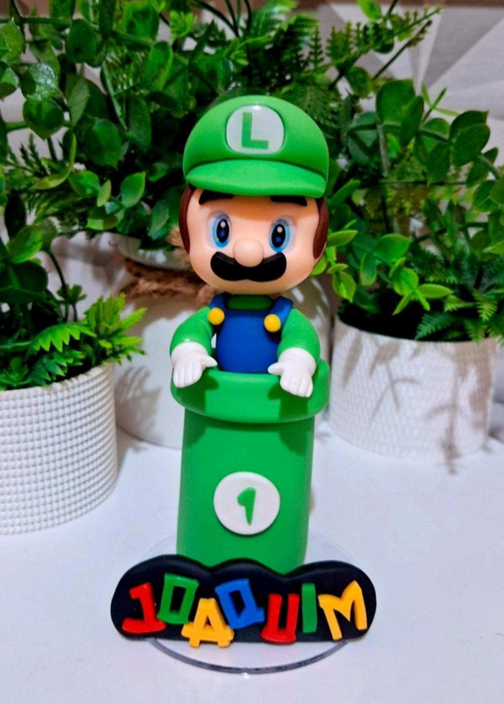 Vela Super Mario ou Luigi em Biscuit