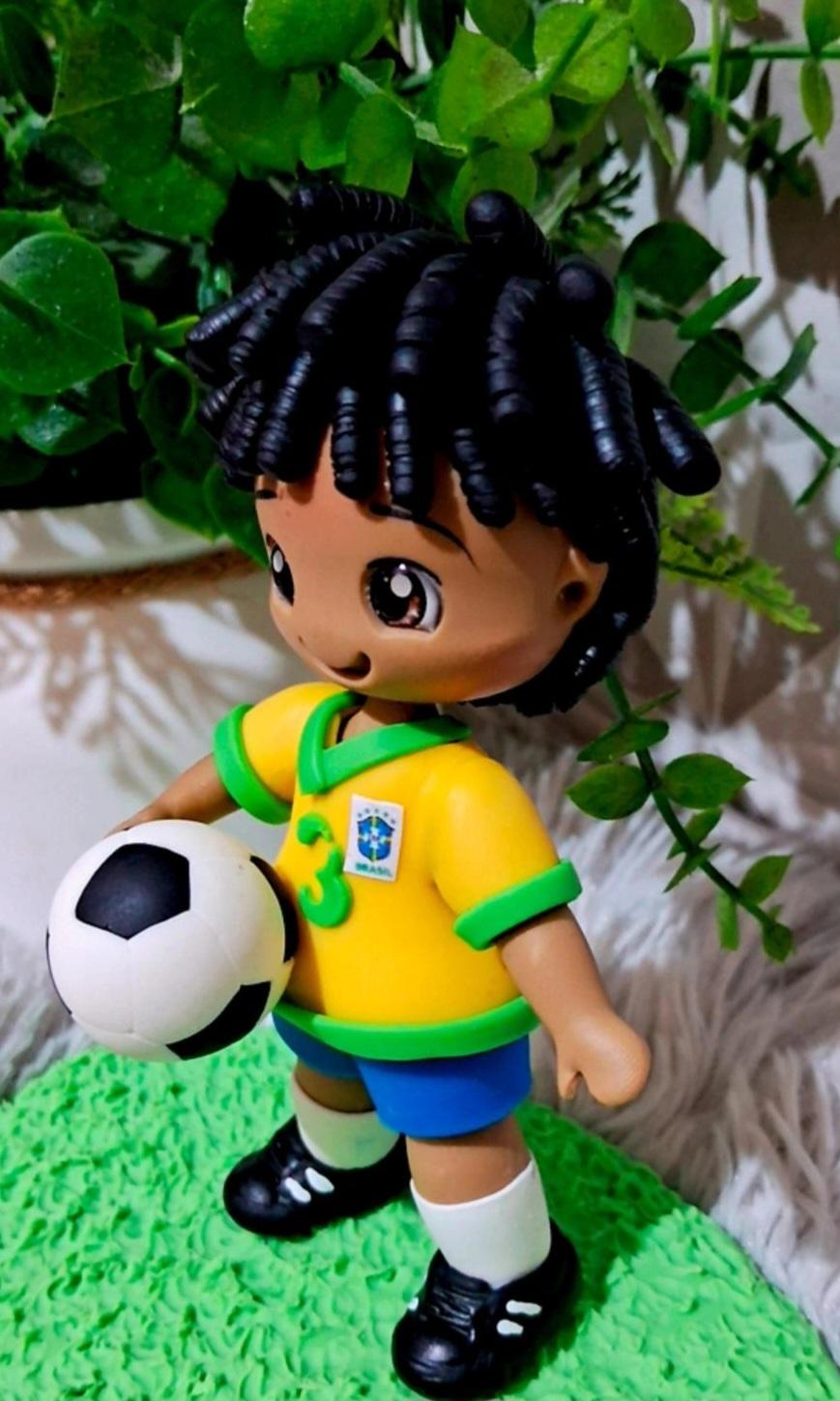 Topo Vela futebol seleção copa do mundo em biscuit