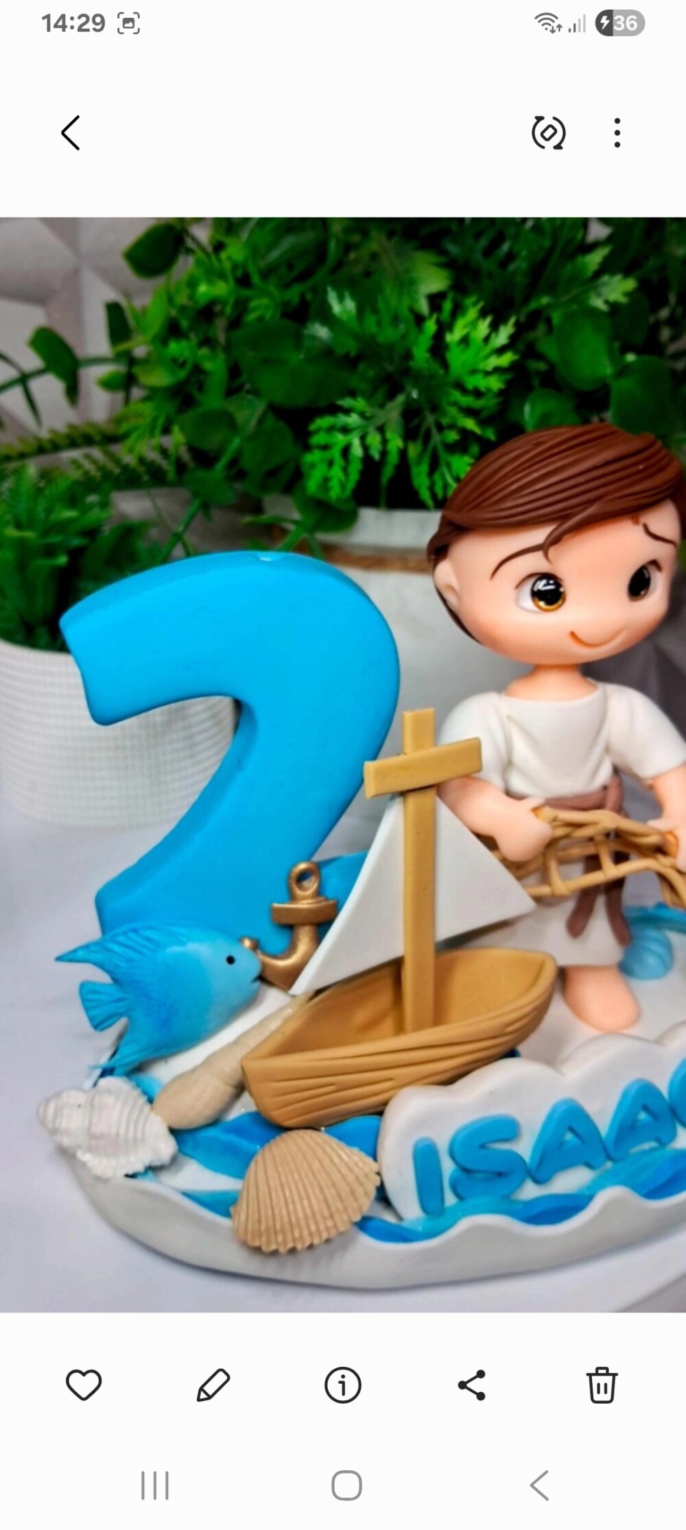 Topo Biblico José Pescador de homens em biscuit