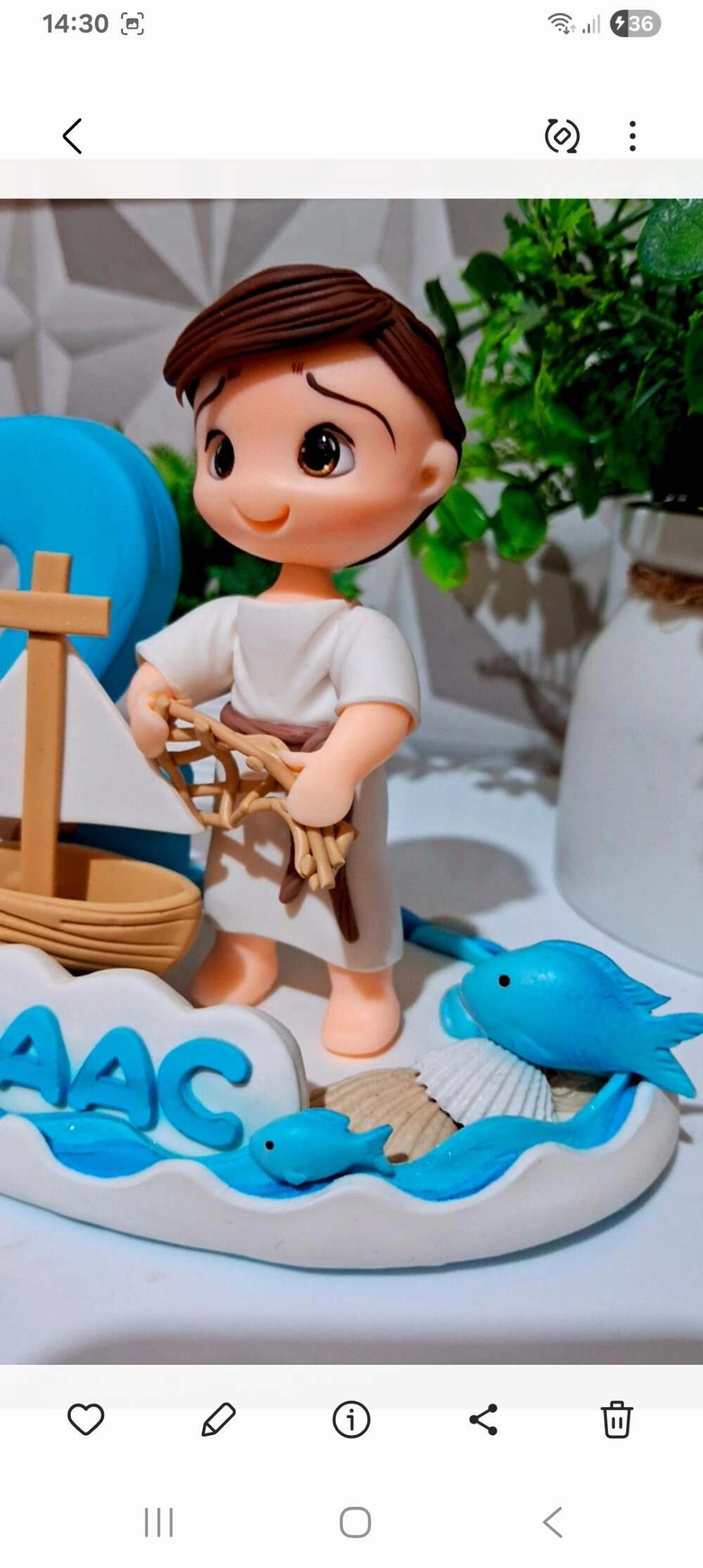 Topo Biblico José Pescador de homens em biscuit