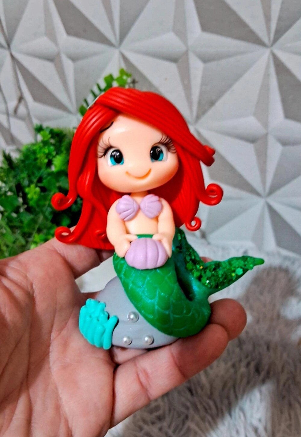 Kit de Aplique turma Sereia Ariel em Biscuit