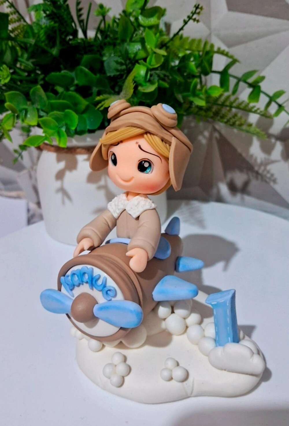 Topo Aviador / volta ao mundo em biscuit