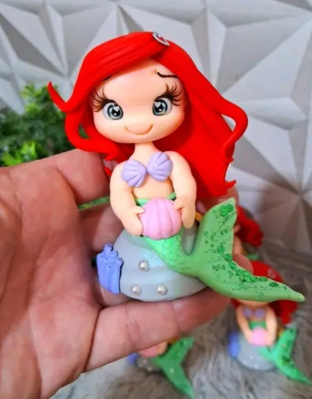 Aplique Sereia Ariel em Biscuit
