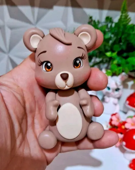 Kit com 6 Animais do Bosque em Biscuit
