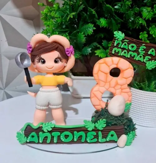 Topo Baby Familia Dinossauro em Biscuit