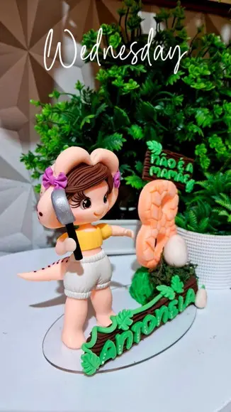 Topo Baby Familia Dinossauro em Biscuit