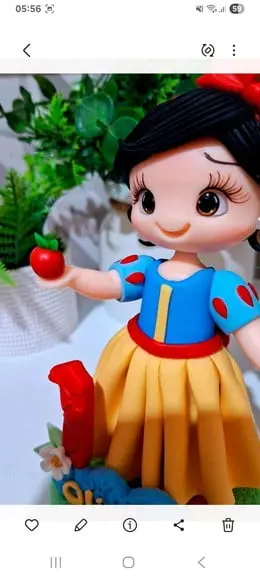 Topo Branca de Neve em Biscuit
