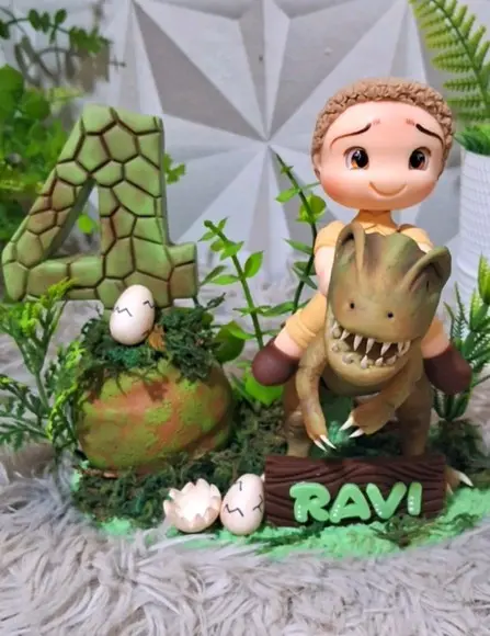 Topo Dinossauro em Biscuit