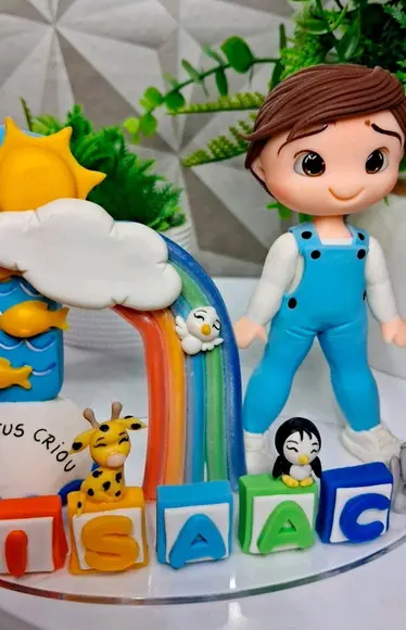Topo e Deus Criou - Bíblico em Biscuit