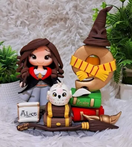 Topo Hermione ou Harry Potter em Biscuit