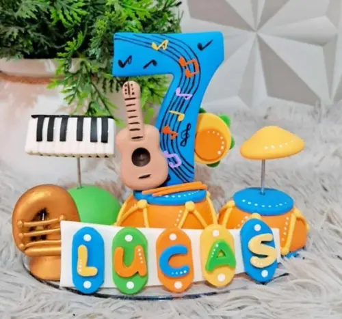 Topo Instrumentos Musicais em Biscuit