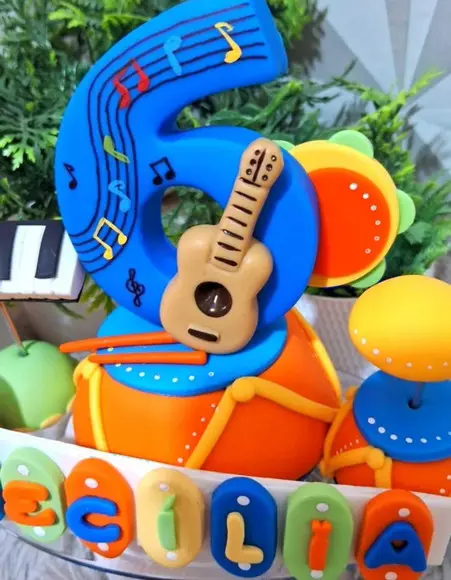 Topo Instrumentos Musicais em Biscuit