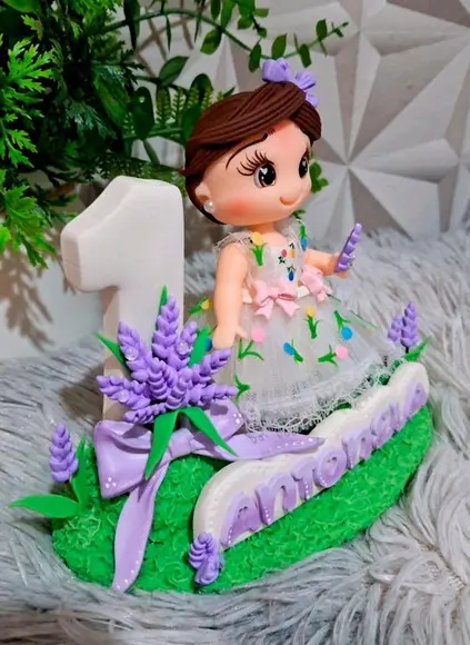 Topo Jardim Encantado Lavanda em Biscuit