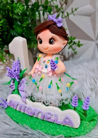 Topo Jardim Encantado Lavanda em Biscuit