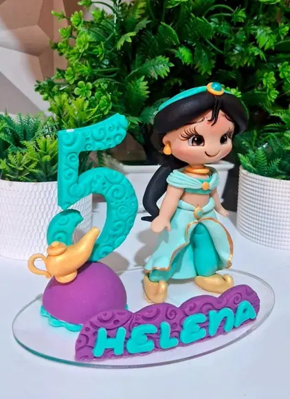 Topo Princesa Jasmine em Biscuit